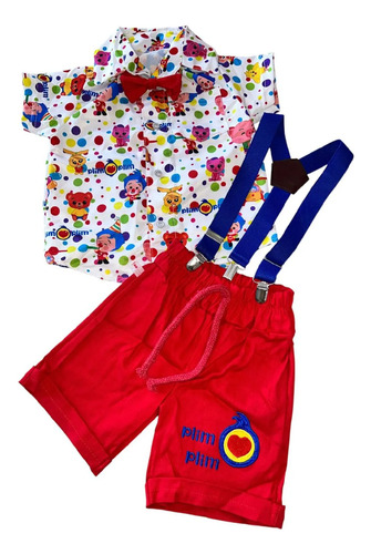 Traje Plim Plim Rojo Niño Fiesta | Meses sin interés