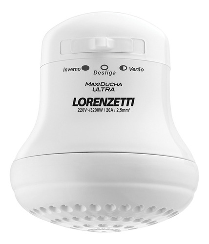 Chuveiro Elétrico De Parede Lorenzetti Maxi Ducha Ultra Branco 3200w 220v