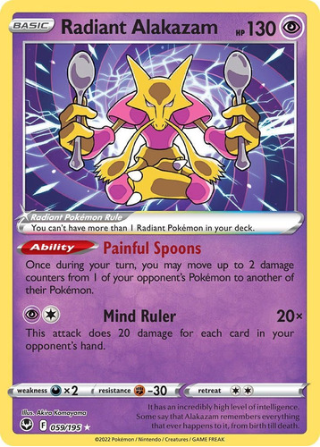 Carta Pokémon Alakazam Radiante Tempestade Prateada