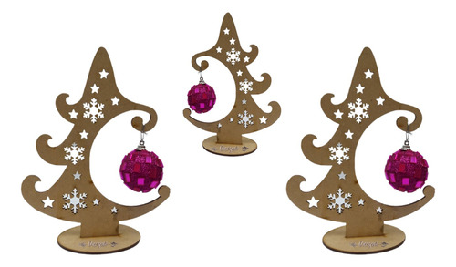 Árbol Pino Navideño Mod.1 Estrella 25cm Mdf3mm 30pzas