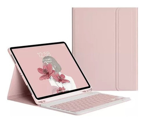 Capa Para Tablet Com Teclado Para iPad, Magnética, Rosa