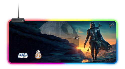 Mandalorian Yoda Blue Death Star Rgb - Alfombrilla De Mouse.