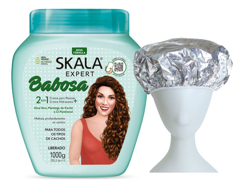 Babosa Aloe Vera Skala Mascara Vegana 1kg + Gorro Aluminio
