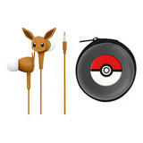 Audífonos In-ear  Alámbricos Pokémon - Eevee Con Estuche Otl Universal Marrón