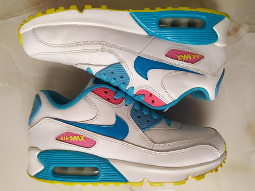 Nike Air Max 90 White Blue Lagoon (24cm) Run React Volt Gym 