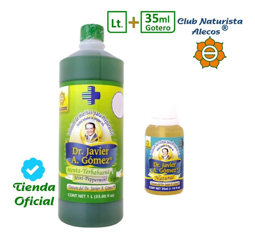 Tintura Del Dr. Javier A Gómez De Alecos®, 1 L + Gotero 35ml