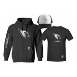 Kit Sudadera + Playera + Gorra Arizona Cardinals Nfl Silver