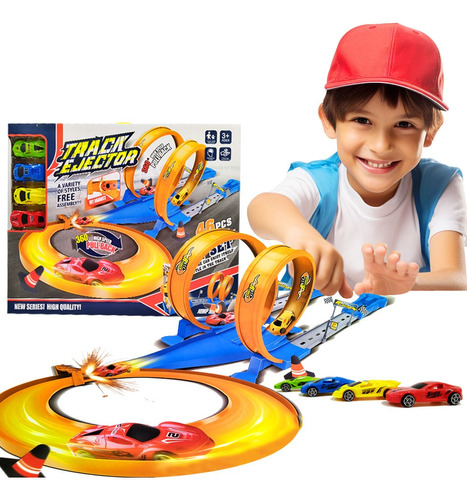 Pista Carros Rapid Racing Juguete Niños Autos