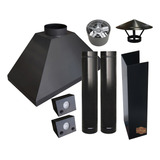 Kit Coifa 130cm + Chaminé 2m + Iluminação + Exaustor + Capa