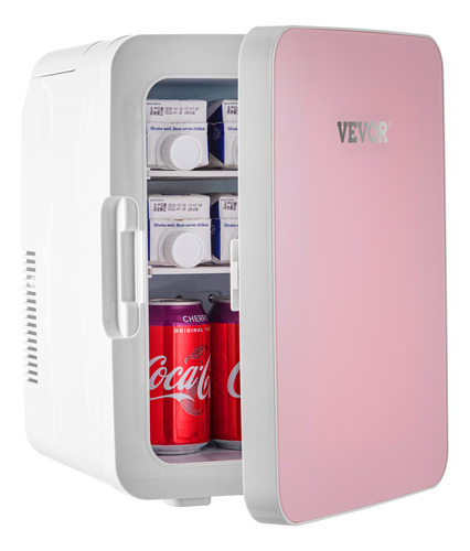 Vevor Mini Refrigerador Pequeño Portátil 12v 48w 10l Rosa