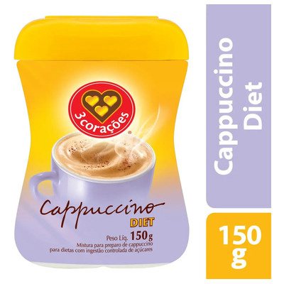 Cappuccino diet 3 Corações 150g | MercadoLivre