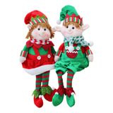 Muñecos De Elfo Navideños De Tela De 2 Piezas Con Patas [u]