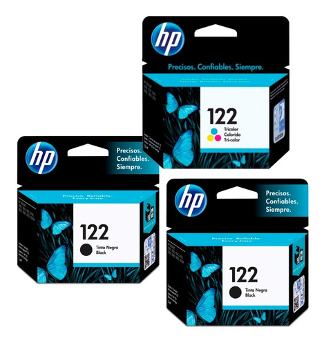 Kit 3 Cartuchos Originales De Tinta Negra Y Color Hp 122