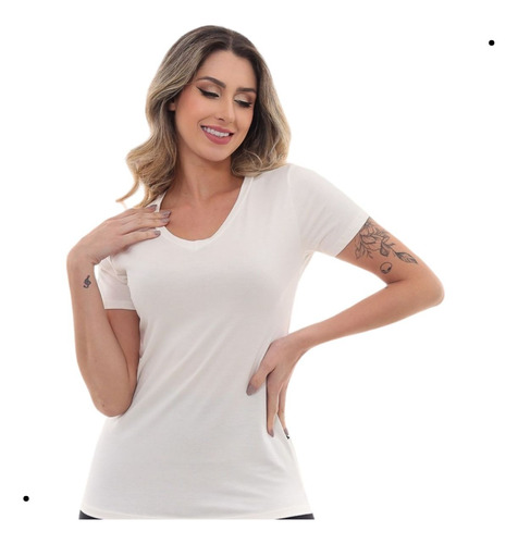 Camiseta Feminina Modal Tecnologia De Absorção De Umidade