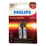 Kit 2 Pilas Power Alcalinas Phillips Aaa