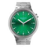 Reloj Swatch Forest Face Subk159b Color De La Correa Gris Color Del Bisel Verde Color Del Fondo Verde