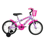 Bicicleta Infantil Menina Kami Star Princesa Aro 16 C/rodas Cor Lilás Tamanho Do Quadro 16