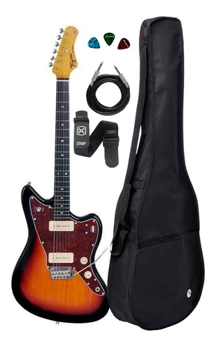 Guitarra Jazzmaster Tagima Tw61 Sunburst + Kit Capa Cabo