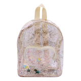 Mochila Pequeña Transparente Con Brillantina Para Niñas