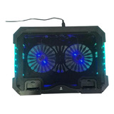 Base Refrigerante Ajustable Laptop X2 Ventiladores Luces Led