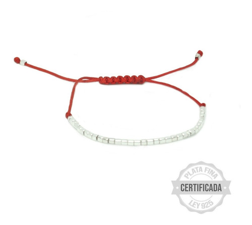 Pulsera Roja Cuentas De Plata 950 Protección Suerte