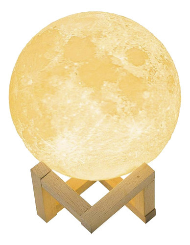 Lámpara Velador De Mesa Luz De Luna Esfera 3d Colores Usb 