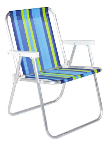 Cadeira De Praia Piscina De Alumínio Grande 76 X 48 Cm Full