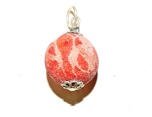 1 Dije De Piedra Coral -espuma  18 Mm Bola Muy Raro