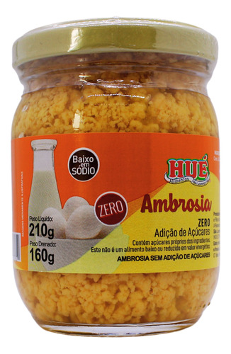 Ambrosia Diet Com Stévia Hué Zero Açúcar Sem Glúten 210g