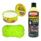 Shampoo Carnauba 1l Con Esponja Microfibra Y Cera En Pasta
