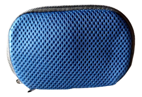 Bag Case Estojo Porta Carregador Fone De Ouvido Nylon Azul