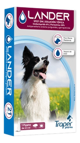 Pipeta Antiparasitario Lander Para Perros De 10-25 Kg Peso Máximo De La Mascota 25 Kg Peso Mínimo De La Mascota 10 Kg