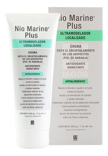  Crema Anticelulitis Para Cuerpo Lagos Cuerpo Nio Marine Plus En Pomo 200g