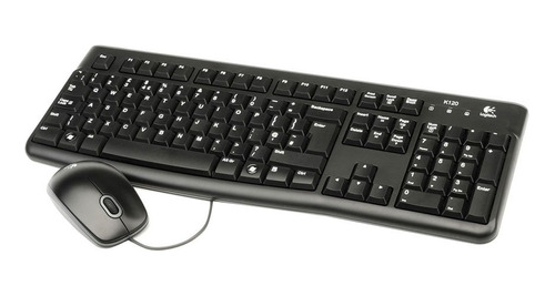 Teclado E Mouse Logitech Mk120 Usb Com Fio