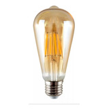 Lámpara Foco Filamento Led 5w Pera Vintage St58 E27 Cálida Deco Estilo Retro Rosca Común Edison Sieteiluminacion