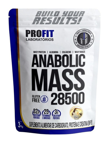 Suplemento Em Pó Profit Laboratórios  Anabolic Mass 28500 Proteínas Anabolic Mass 28500 Sabor  Baunilha Em Sachê De 3kg