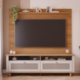 Rack Com Painel De Tv 70 Polegadas Lavanda Off White Nature