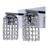 Aplique Lyon 2 Luces Cairel Deco Cristal Cromo Apto Led