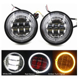 Faros Led Auxiliares 4 1/2 PuLG Aro De Angel Y Ojo Demonio 