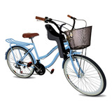 Bicicleta Aro 26 Retrô 18v Cadeirinha Infantil Preta Frontal