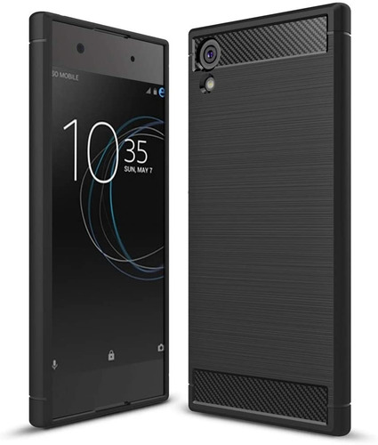 Funda Tpu Antigolpe Carbono Para Sony Xa1 Plus