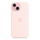 Funda Original Apple Silicona Magsafe iPhone 15 Rosa Claro