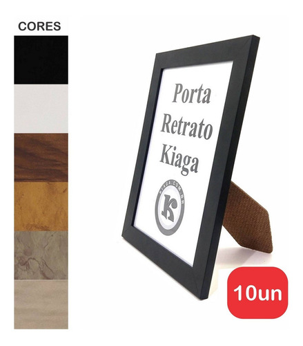 Kit 10 Porta Retratos 15x21cm Moldura Lisa Revestida Acetato
