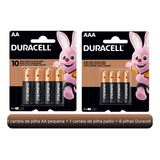 Kit 04 Pilhas Aa + 04 Aaa Alcalina Duracell Embalagem C/4