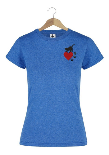 Blusa Bordada De Gato Sobre Corazón