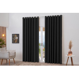 Cortina Blackout Preta Franzida 5m X 2,80m Decoração Luxo