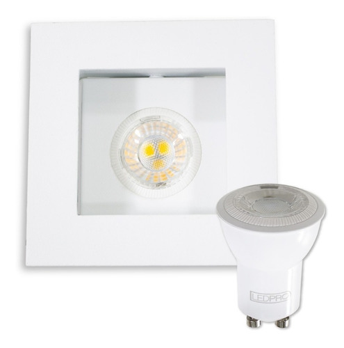 6x Spot Embutir Recuado Flat Orientável + Led Mr11 3w St490