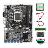 Placa Base Minera B75 Btc 12 Usb+cpu I3 2120+ventilador Rgb+