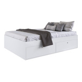 Cama Casal Queen 160cm Com 4 Portas Tókio Branco - Mpozenato