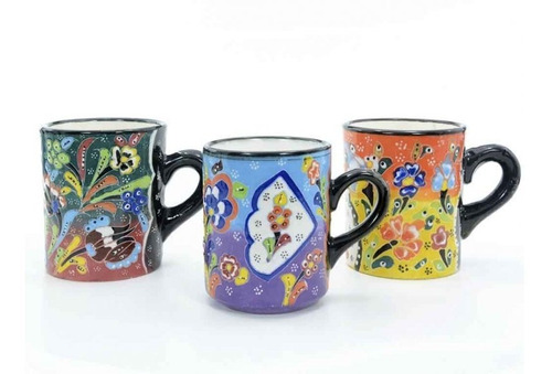 Taza Decorada Cerámica Turca Pintadas A Mano 